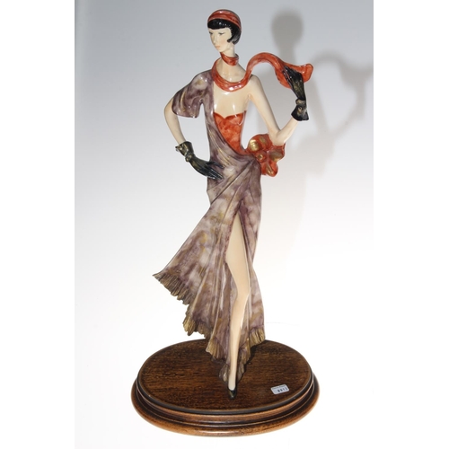 17 - Italian resin sculpture of a flapper by A. Santini, 46.5cm.