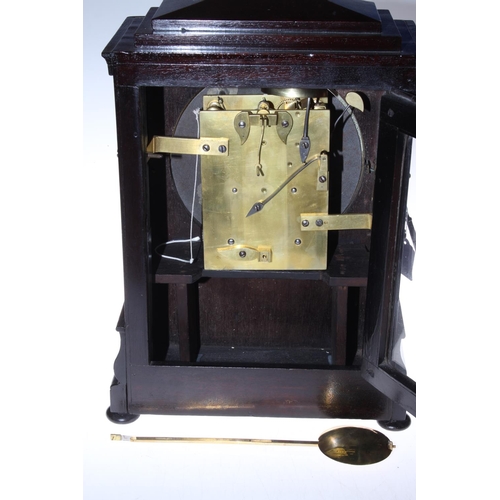 177 - Charles Nephew & Co., London and Calcutta mahogany cased bracket clock with enamel dial and double f... 