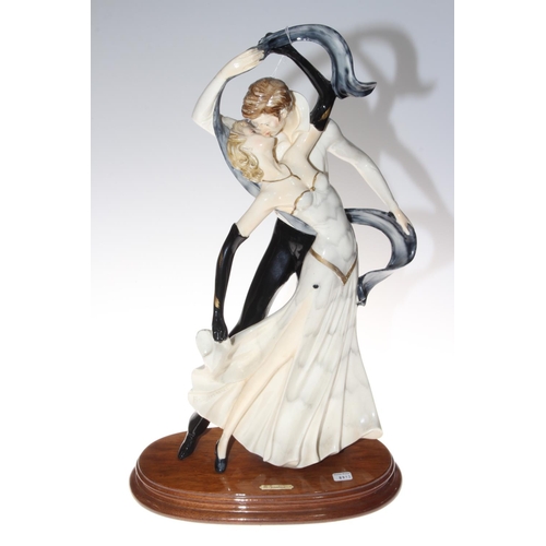 18 - Italian resin sculpture of dancing couple by A. Santini, 48cm.