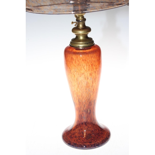 181 - French design 'mushroom' art glass table lamp, 47cm high.