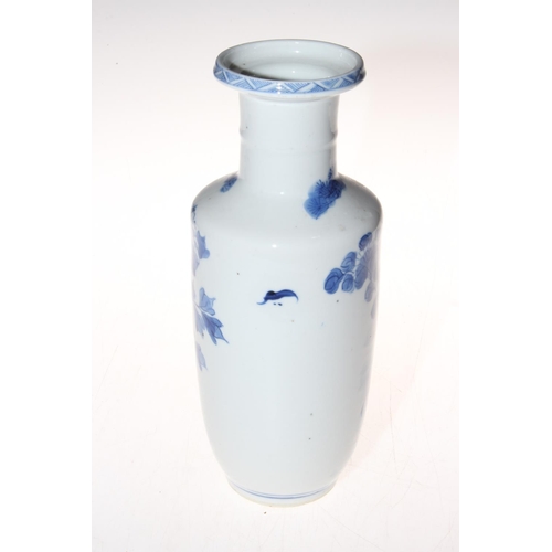 199 - Chinese blue and white 'Exotic Bird' vase, four character mark, 25.5cm. Condition: Minor chip to foo... 