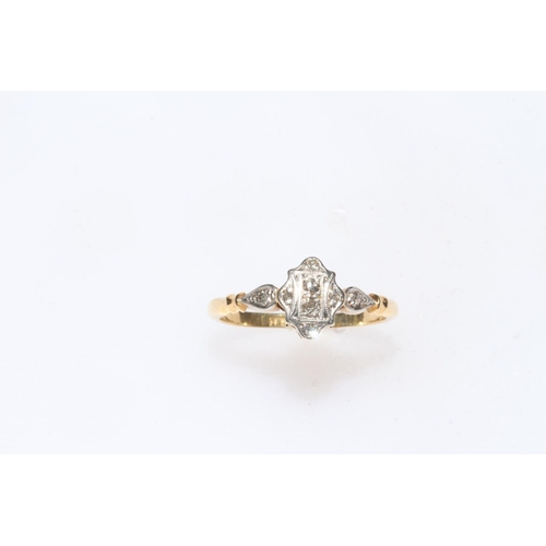 231 - 18 carat gold and platinum eight stone diamond rind, size O.