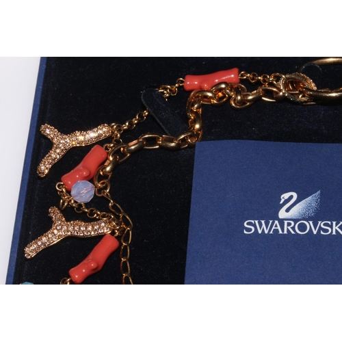 240 - Swarovski 'coral and crystal' necklace, boxed.