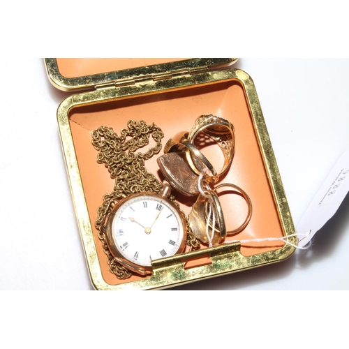 272 - Collection of jewellery and watches including 9 carat gold rings and watch.