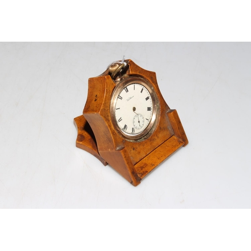 275 - Waltham 'Traveller' gold plated keyless pocket watch with tree stand, silver keyless watch and tiny ... 