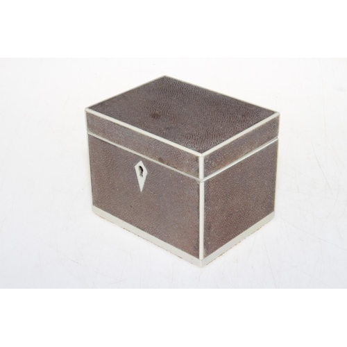 298 - Shagreen and ivory tea caddy, 11.5 cm across.