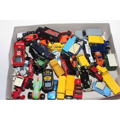 33 - Collection of model vehicles including four John Deere tractors, Corgi BBC van, etc (over forty piec... 