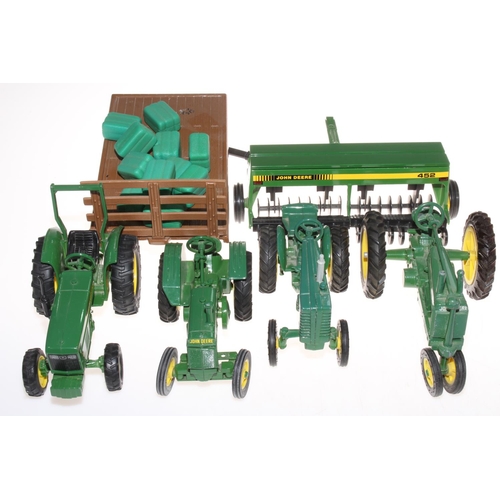 33 - Collection of model vehicles including four John Deere tractors, Corgi BBC van, etc (over forty piec... 