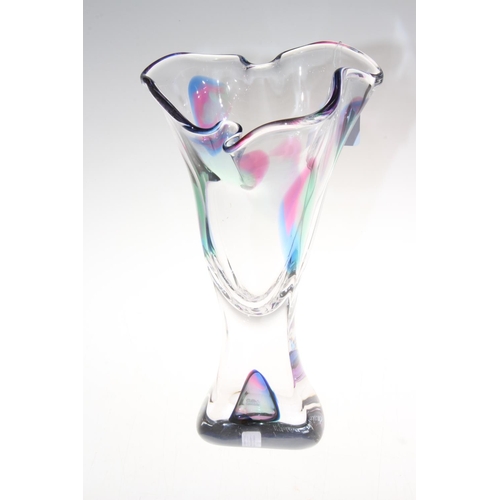 62 - Adam Jablonski art glass vase, signed, 36cm.