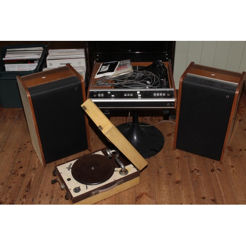 69 - DECCA SOUND DSI503 record player and pair of speakers, together with DECCA 66 portable windup gramop... 