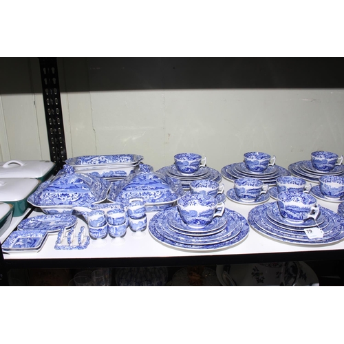 79 - Good and extensive 86 piece Copeland Spode's Blue Italian service, comprising; 6 X 10in. plates, 6 X... 