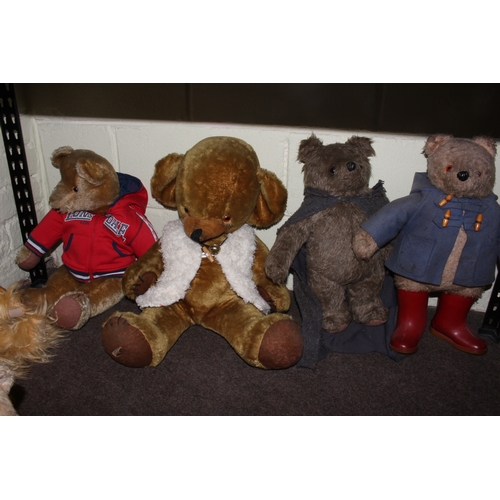 108 - Good collection of teddies and dolls including Dean Bear, Millennium 2000 Collection, Merrythought, ... 