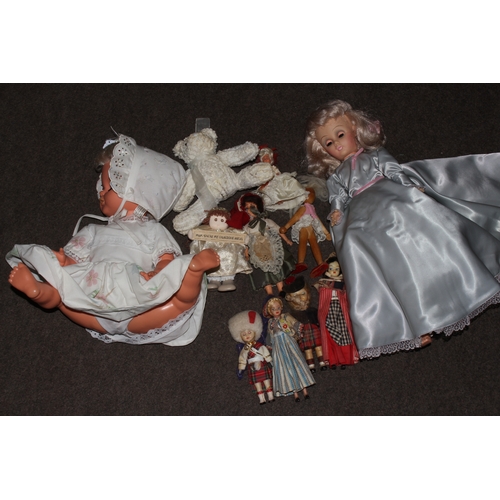 108 - Good collection of teddies and dolls including Dean Bear, Millennium 2000 Collection, Merrythought, ... 