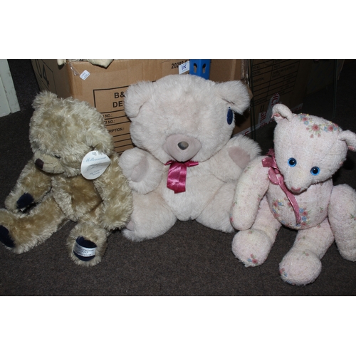 108 - Good collection of teddies and dolls including Dean Bear, Millennium 2000 Collection, Merrythought, ... 