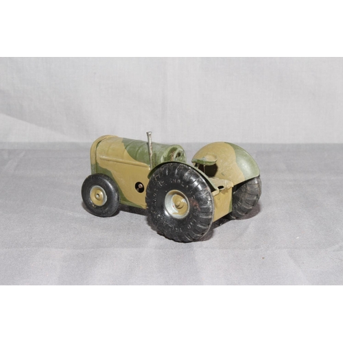 29 - Triang Minic 83M CF clockwork tinplate Farm Tractor.  Excellent unboxed, clockwork motor works.