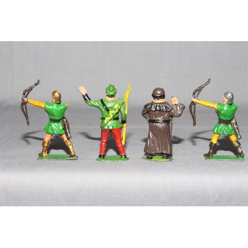 70 - Benbros Robin Hood figures, Friar Tuck and Robin Hood plus others.   Very Good unboxed.