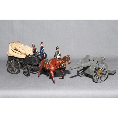 73 - Britains Horse Drawn Ambulance with figures, General Wagon and Limber.   Excellent unboxed.