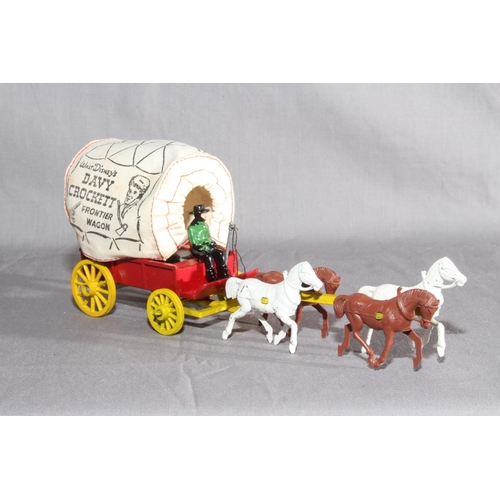 89 - Morestone Walt Disney's Davy Crockett Frontier Wagon.   Missing two canopy supports. Excellent in Ve... 