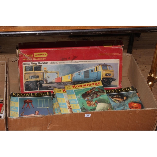 29 - Collection of model railway including two Loco's, rolling stock, track and accessories, Meccano cons... 