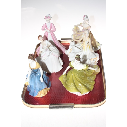 1 - Collection of five Royal Doulton and one Coalport ladies.