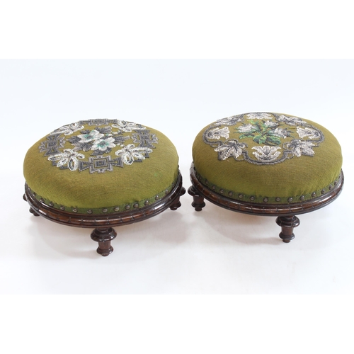 135 - Pair of Victorian beadwork footstools.