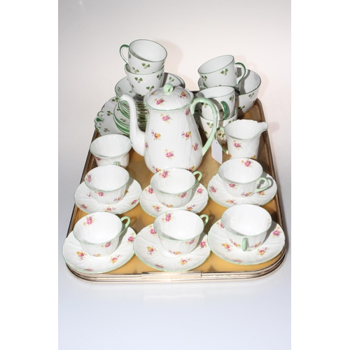 15 - Shelley Shamrock part tea set (twenty one pieces) and Shelley fifteen piece coffee set.