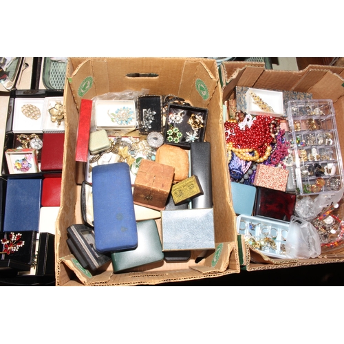 24 - Two boxes of jewellery, watches, etc.