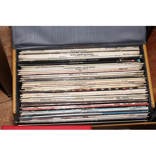 28 - Two cases of LP records, case of singles and case of 78 records.