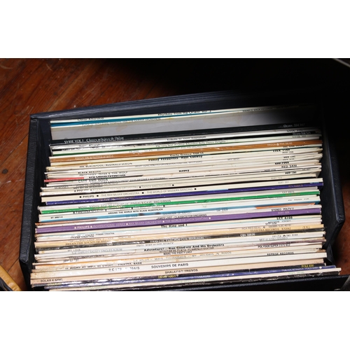 28 - Two cases of LP records, case of singles and case of 78 records.