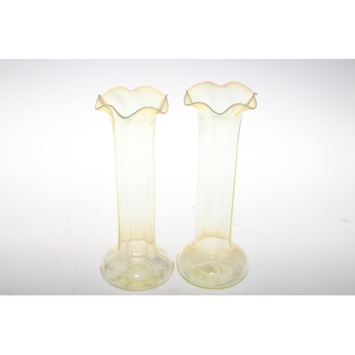 313 - Pair of Victorian Vaseline glass vases.