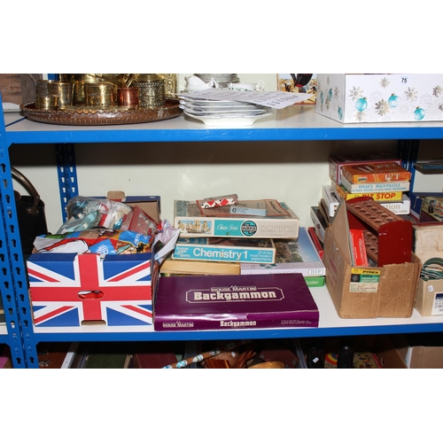 79 - Large collection of vintage board games, jigsaw puzzles, model railway accessories, etc.