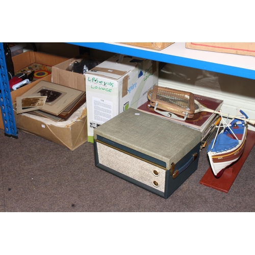 82 - Eight boxes of collectables including cameras and equipment, two Roberts radios, Phillips portable r... 