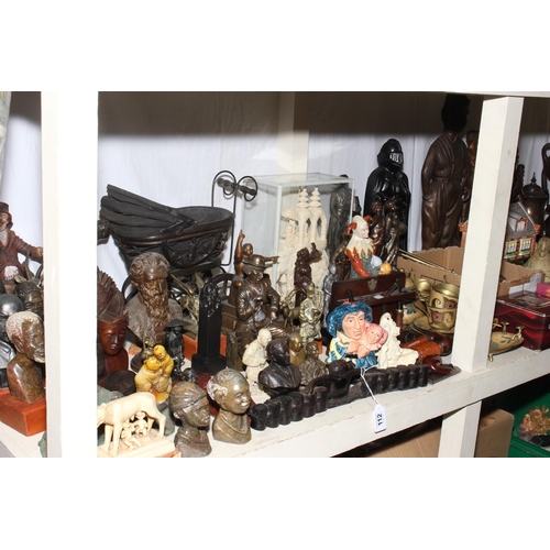 112 - Large assortment of figures, animal ornaments, metalwares, busts, dolls pram, etc. (Withdrawn)