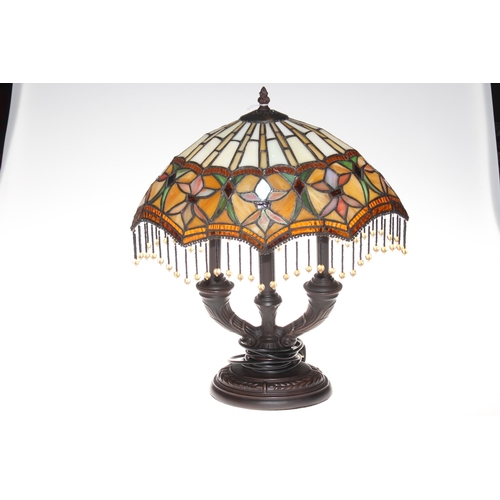 143 - Tiffany style table lamp, 49cm high.