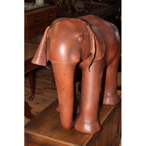 148 - Large leather elephant, 70cm high.