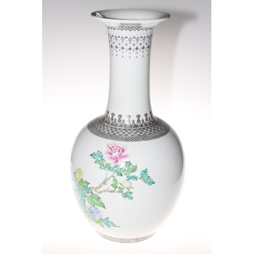 179 - Large Chinese polychrome flower decorated vase, 55cm.