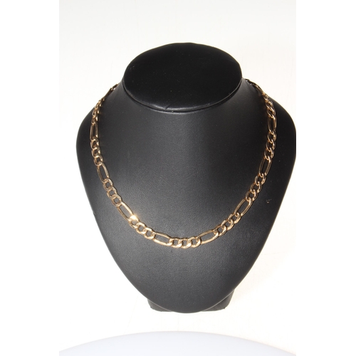 201 - 9 carat gold flattened link necklace, 50cm length.