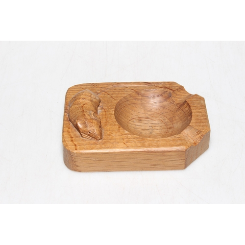 225 - Robert Thompson of Kilburn 'Mouseman' oak ashtray.