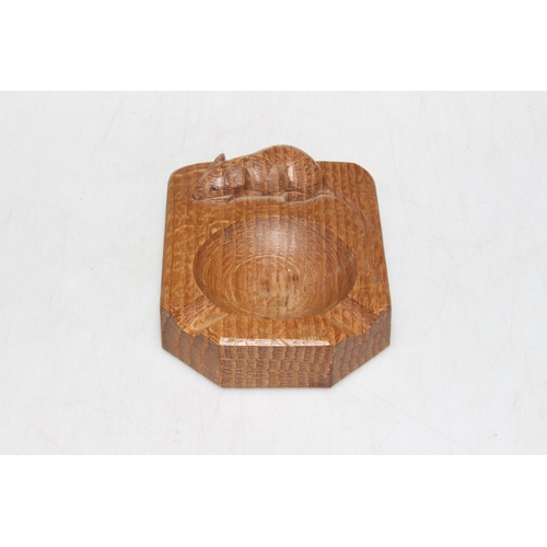 225 - Robert Thompson of Kilburn 'Mouseman' oak ashtray.