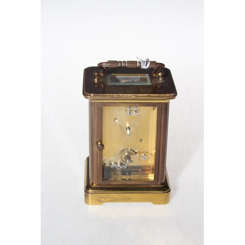 229 - Matthew Norman, London, gilt brass carriage clock, 14cm to top of handle.