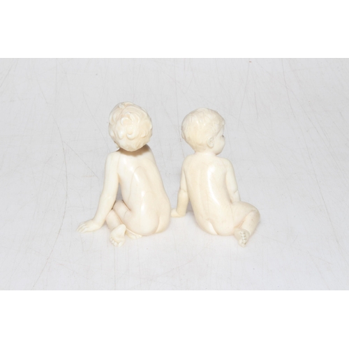 237 - F. Preiss, two tiny ivory boy figures, one signed F. Preiss and having thumb damage, one with number... 