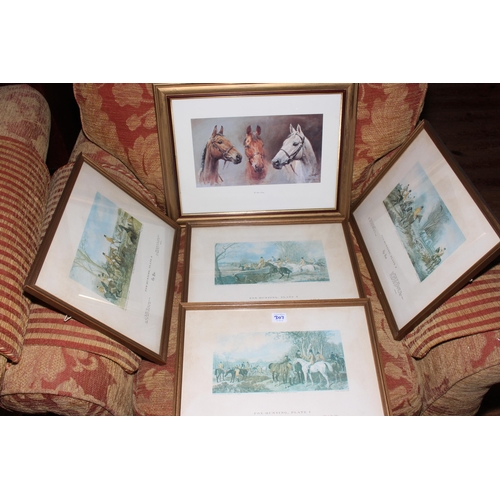 307 - Zetland Hunt, two large framed prints, Aske Hall, November 1983, and Lawn Meet at Aske, both with fr... 