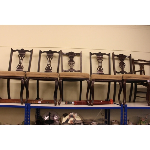 343 - Collection of seven various Victorian and Edwardian parlour chairs, folding chair, Victorian piano s... 