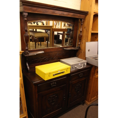 348 - Late Victorian mirror backed sideboard, 182cm by 116cm by 46cm.