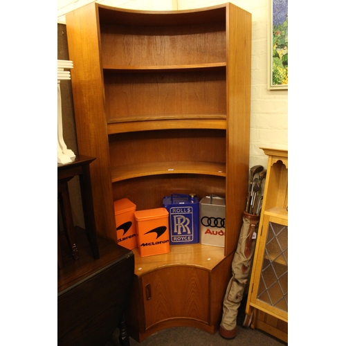 350 - G Plan teak open topped corner cabinet.