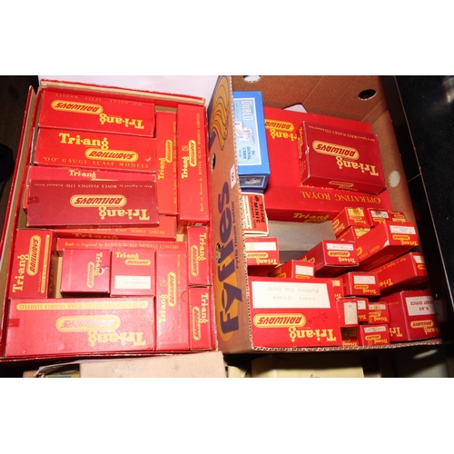 50 - Two boxes of Triang model railway accessories including rolling stock, all boxed, and Minic Horse Pa... 