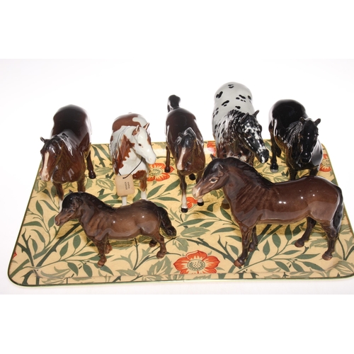 7 - Seven Beswick Horses and Ponies including Appaloosa, Exmoor, Pinto, Fee Pony, etc.