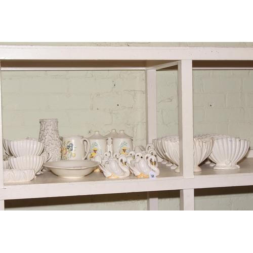 92 - Large collection of white Sylvac Pottery including bulb bowls, vases, bulb bowls, tea and coffee war... 