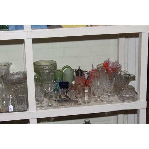 94 - Large collection of glassware including vases, bowls, trinket ware, paperweights, decanter, etc.