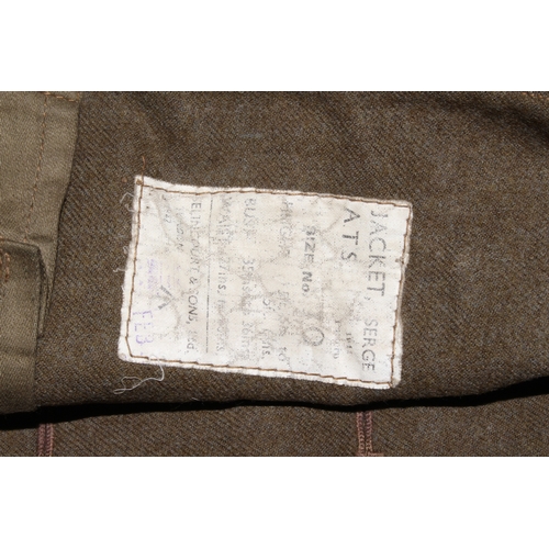 33 - WWII ATS uniform, suitcase containing accessories, telegrams, Royal Signals 1945 calendar, ATS & VAD... 